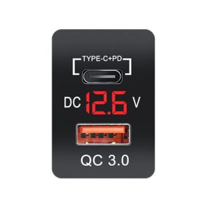 QC3 Charger With C-Type And Volt Meter