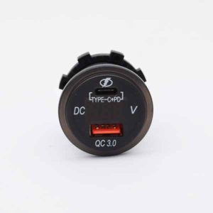 QC3 USB Charger With Volt Meter & C-Type Port