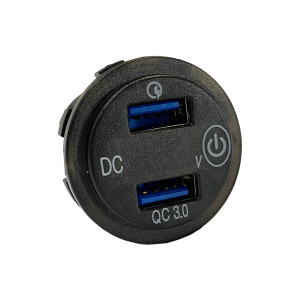Dual QC3 Charger Socket & Volt Meter With On/Off Switch