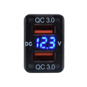 Dual QC3 USB Charger With Volt Meter
